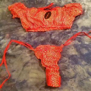 Ruffle Trim Lingerie Set